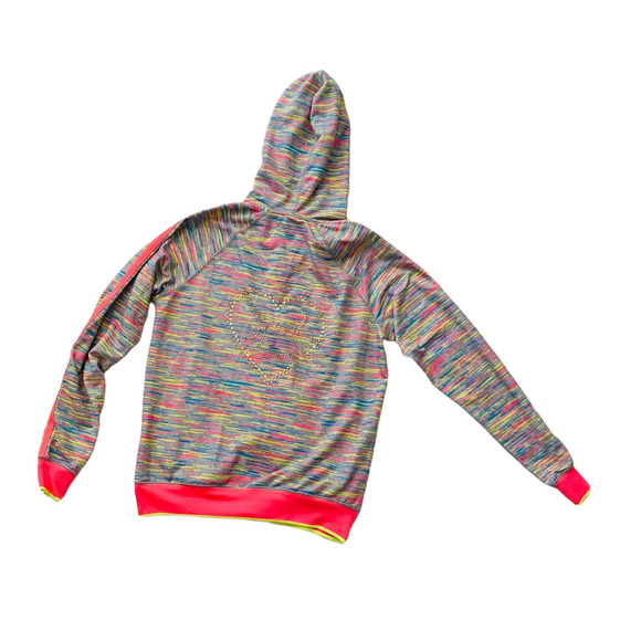 Juicy Couture Sport Y2K Zip Up Hoodie XS Retro Neon Pink Multicolor Track Jacket - Picture 3 of 14